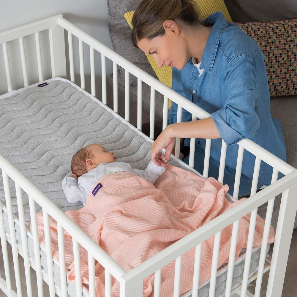 ClevaMama Waffle Weave Cotton Baby Blanket, Coral