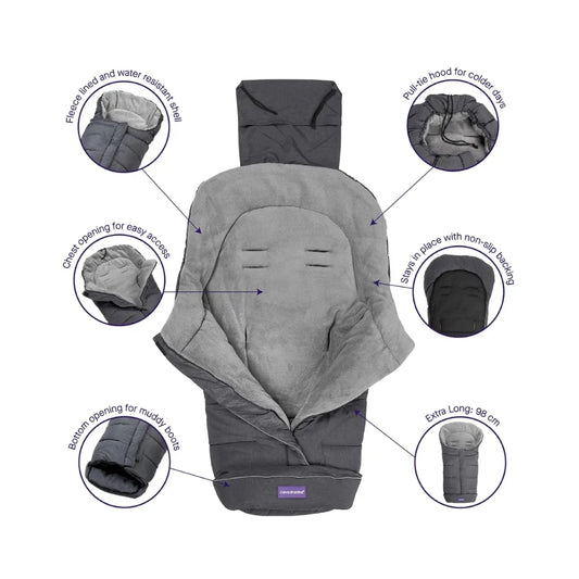 ClevaMama Universal Footmuff, Grey