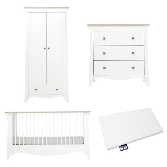 CuddleCo Clara 3pc Room Set, White/Ash