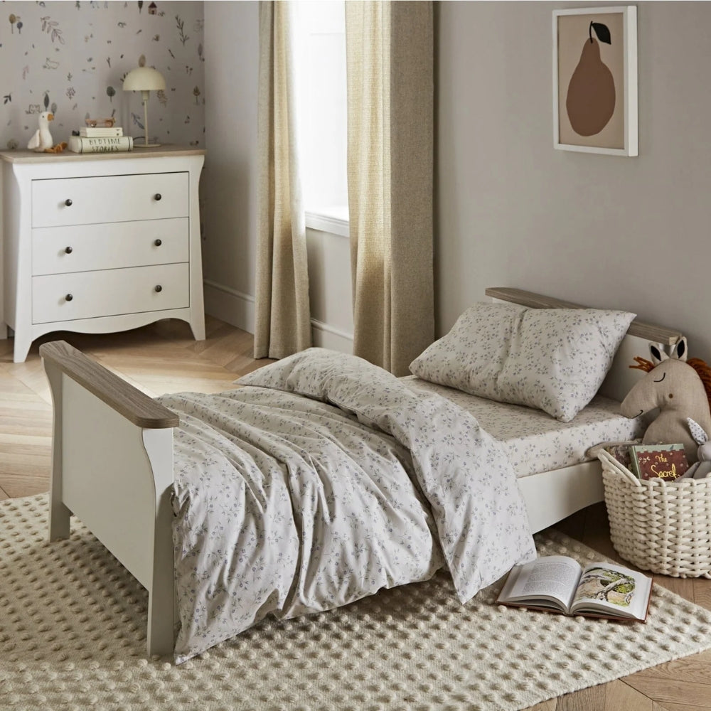 CuddleCo Clara 3pc Room Set & Mattress, White/Ash
