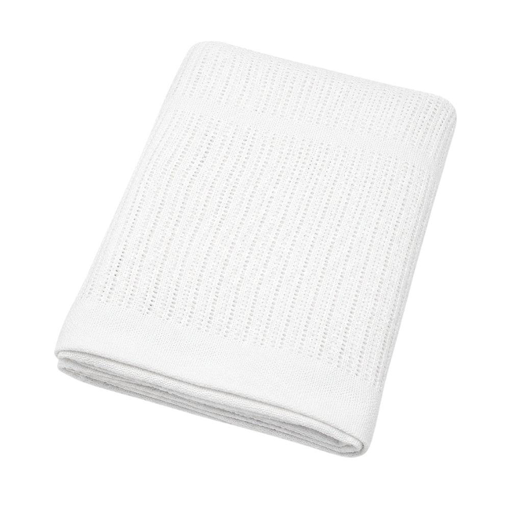 Snuggle Baby Cellular Pram/Crib Blanket, White