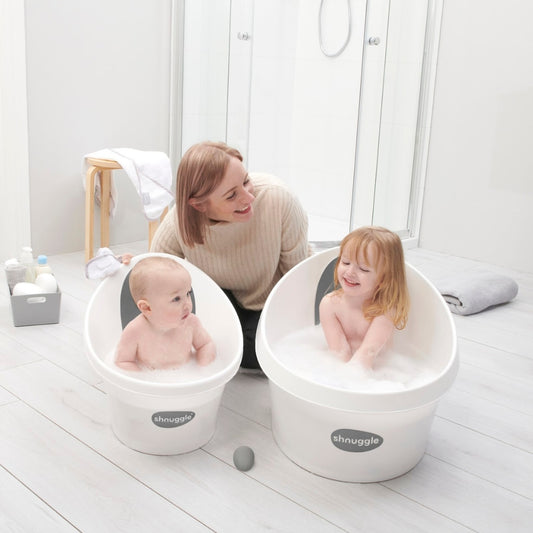 Shnuggle Toddler Bath, White/Slate Grey