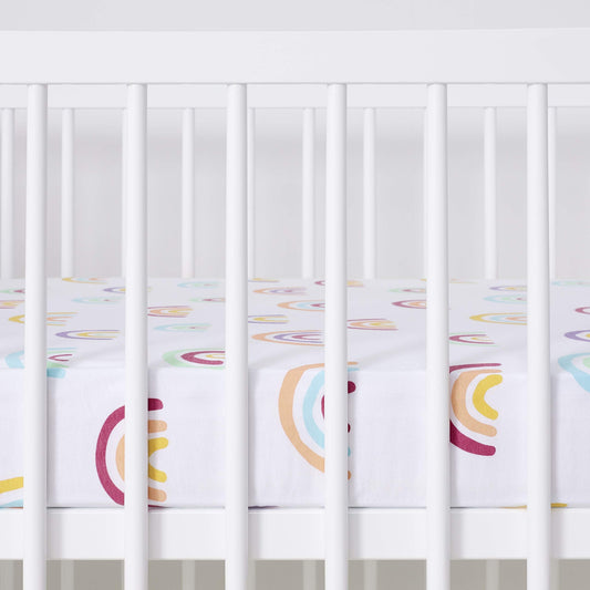 Snüz 2pc Cot/Cotbed Sheets, Multi Rainbow