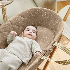 The Little Green Sheep Quilted Moses Basket Truffle