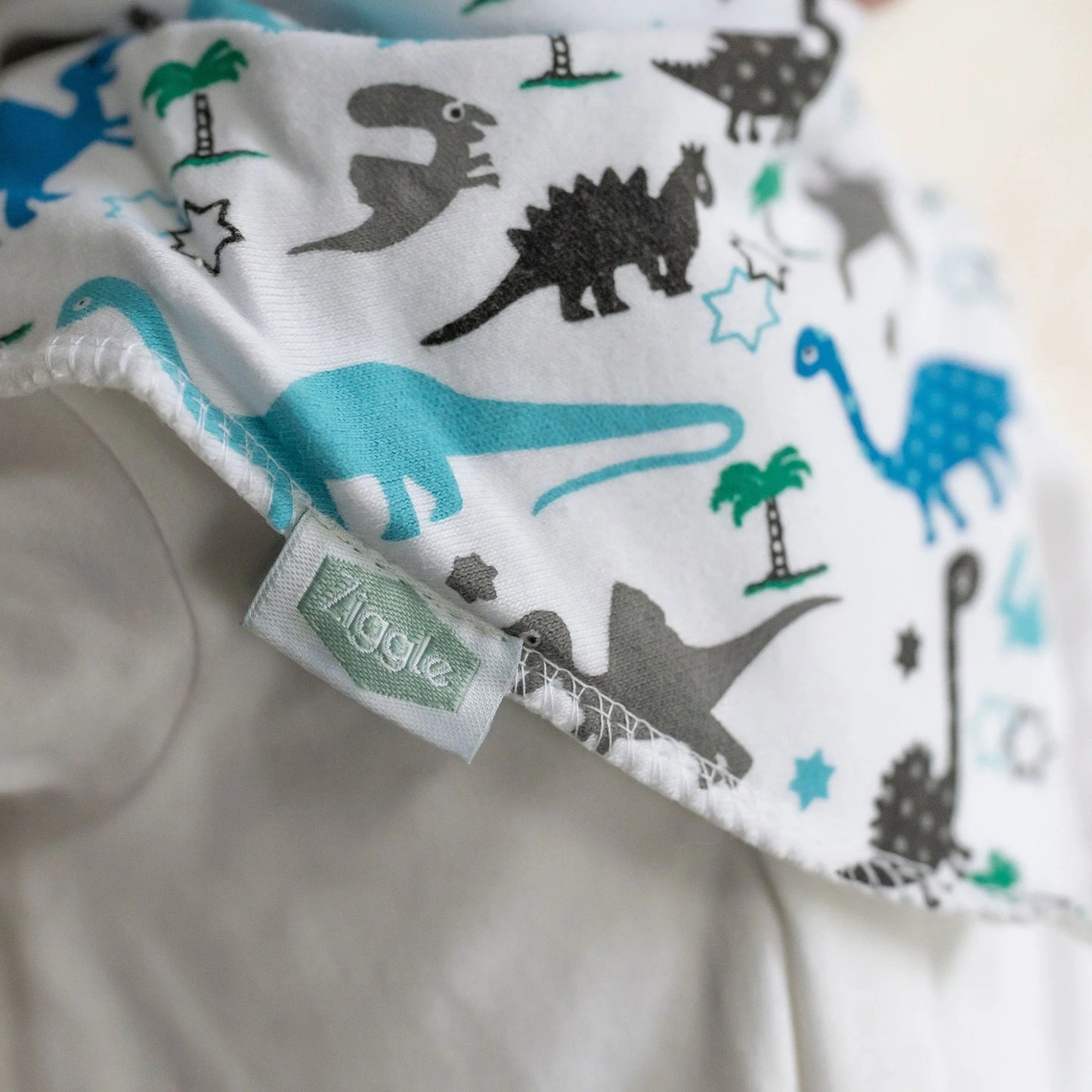 Ziggle Bandana Dribble Bib, Uptown Dinosaur