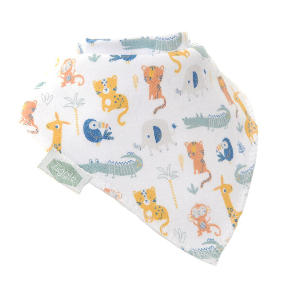 Ziggle Bandana Dribble Bib, Savanna Animals