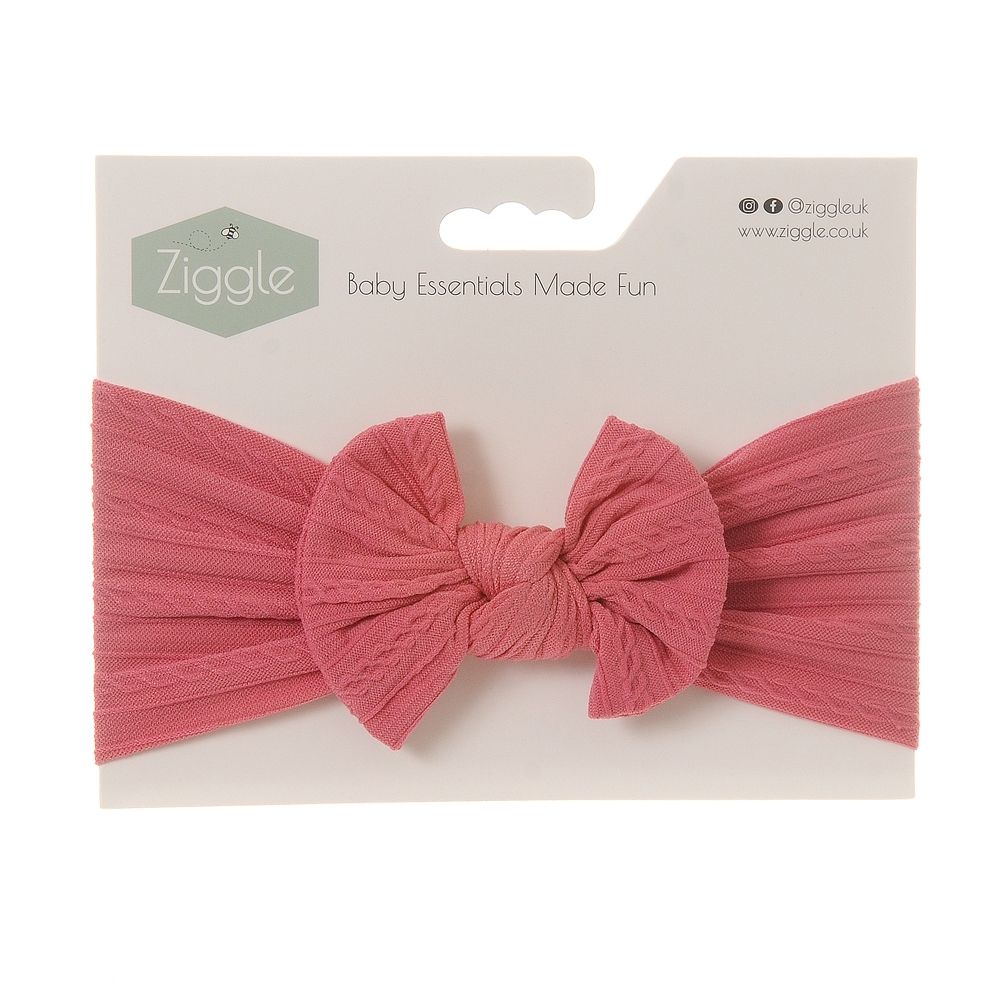 Baby Hair Accessories - Toddler Headband - Ziggle Bow Headband Pink - Kings Baby Shop NI