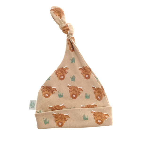 Ziggle Knotted Hat, Highland Cow