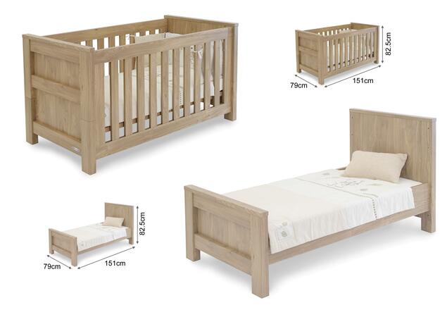 Babystyle Bordeaux OAK 3 Piece Nursery Room Set