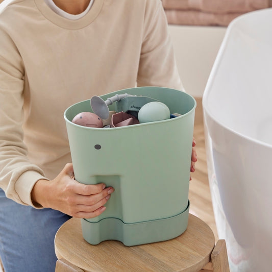 Shnuggle Ellie Bath Toy Storage Bin, Eucalyptus