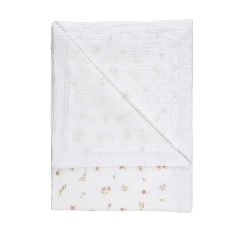CuddleCo Muslin Comforter Blanket, Cashmere Meadow
