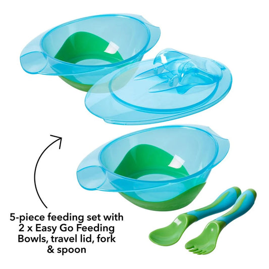Nuby Bowls With Lid & Cutlery