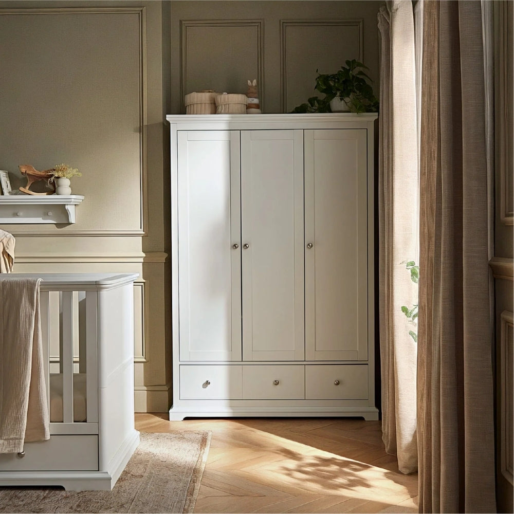 CuddleCo Beaumont Triple Wardrobe, White