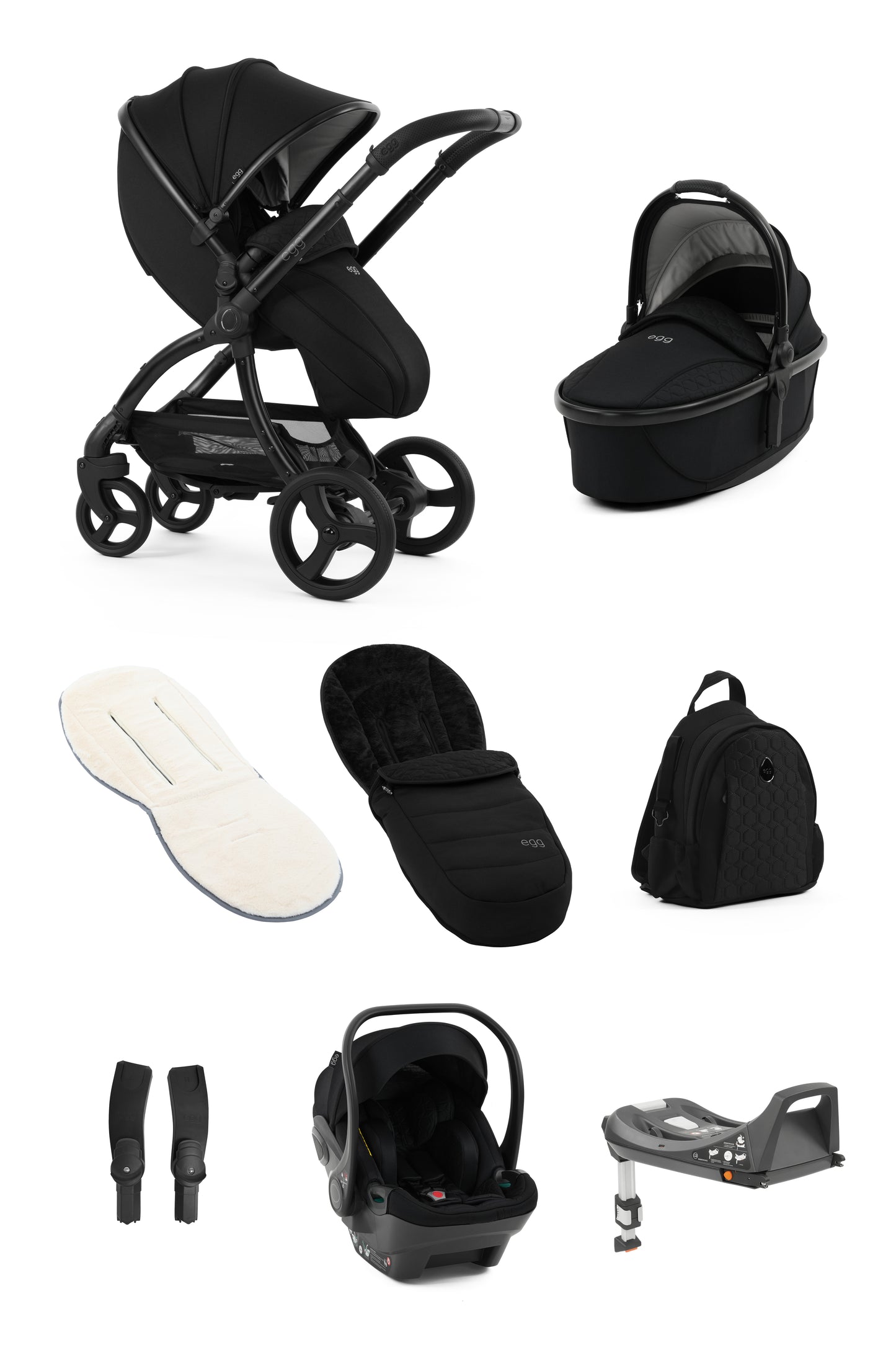 egg3® 8pc Bundle w/ Egg Shell Car Seat