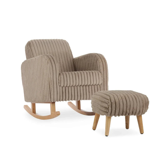 CuddleCo Etta Foot Stool, Faux Fur Mink