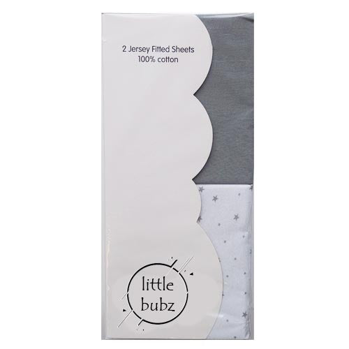 Little Bubz Cot Sheets Grey Star