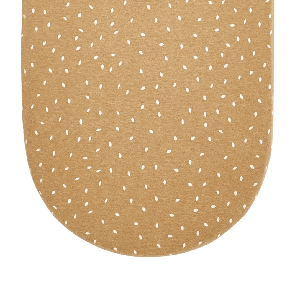 The Little Green Sheep Moses Basket Fitted Sheet, Honey Rice