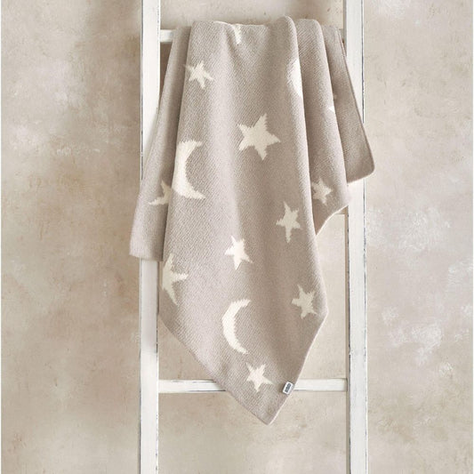 Mamas & Papas Chenille Blanket, Neutral Moon/Star