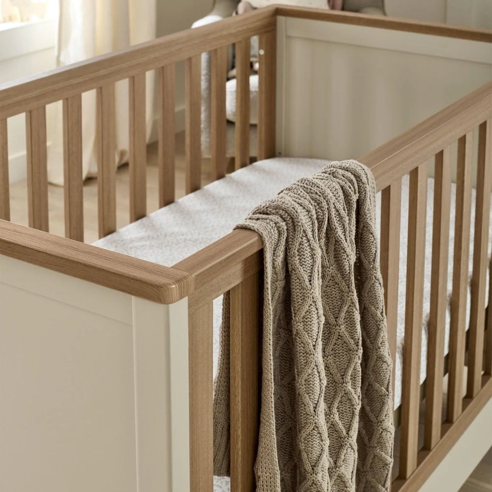 Mamas & Papas Harwell Cotbed & Mattress, Cashmere
