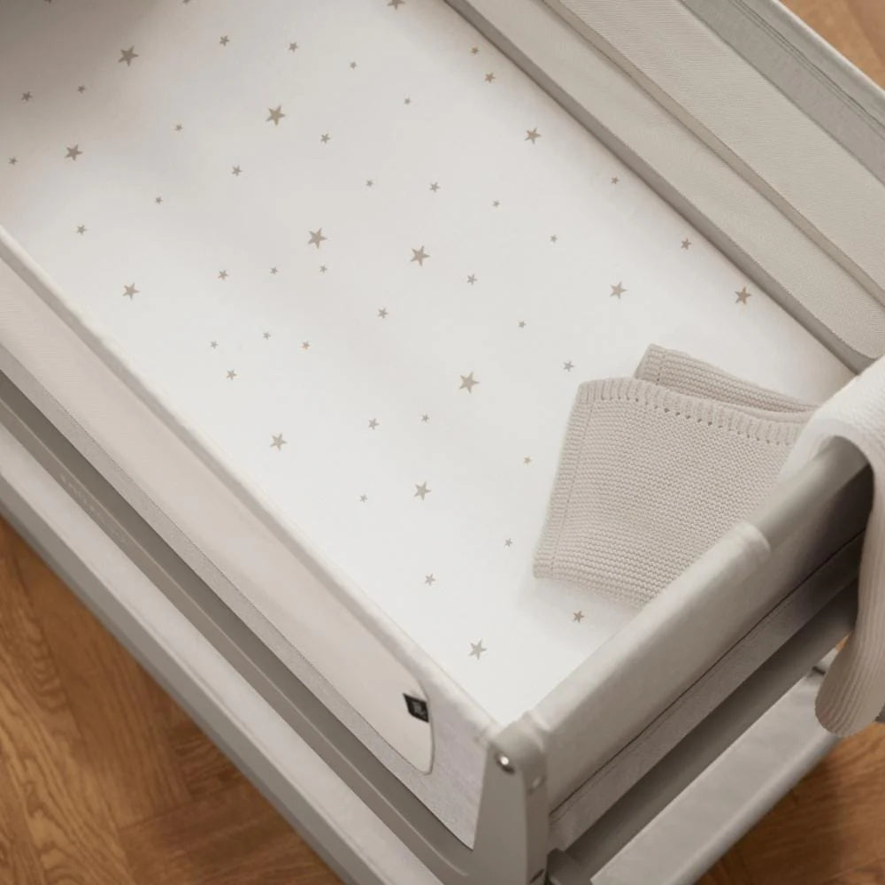 Snüz 2pc Crib Sheets, White/Star