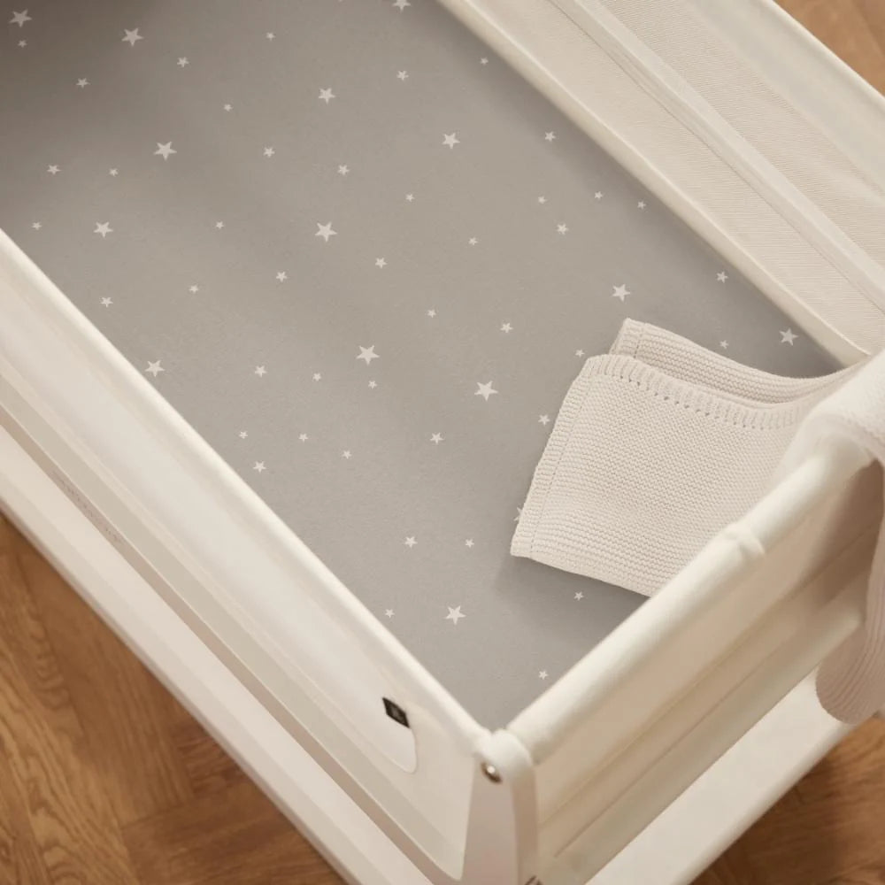 Snüz 2pc Crib Sheets, Grey/Star