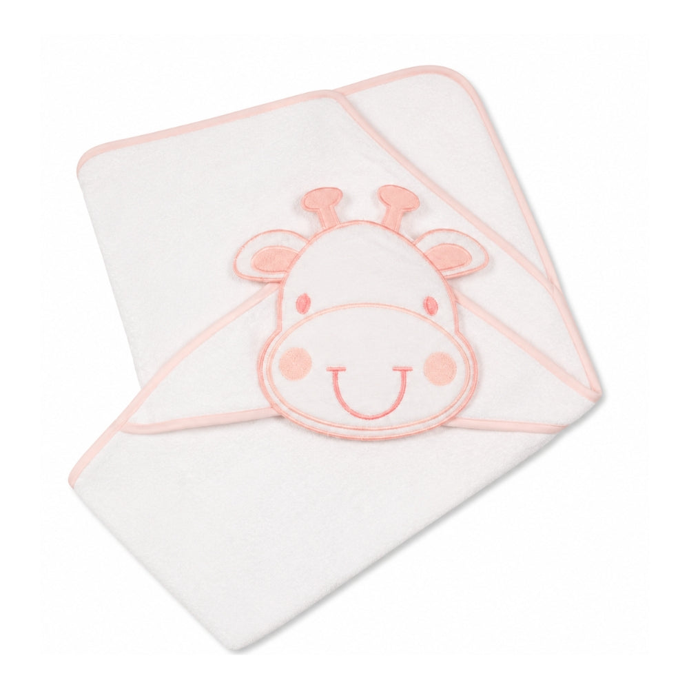 Snuggle Baby Hooded Towel, Pink Giraffe