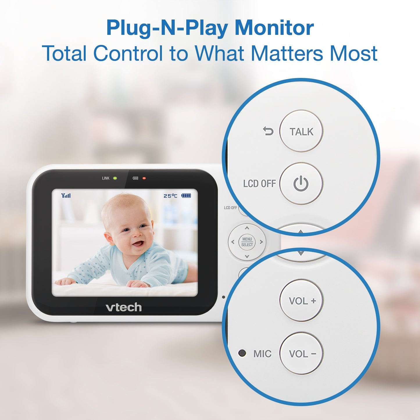 VTECH VM4263 Pan & Tilt 3.5" Video Monitor