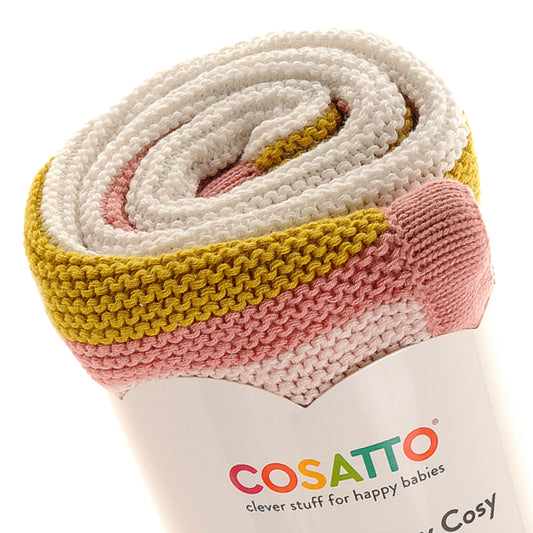 Cosatto Stripe Knitted Blanket, Unicorn Garden