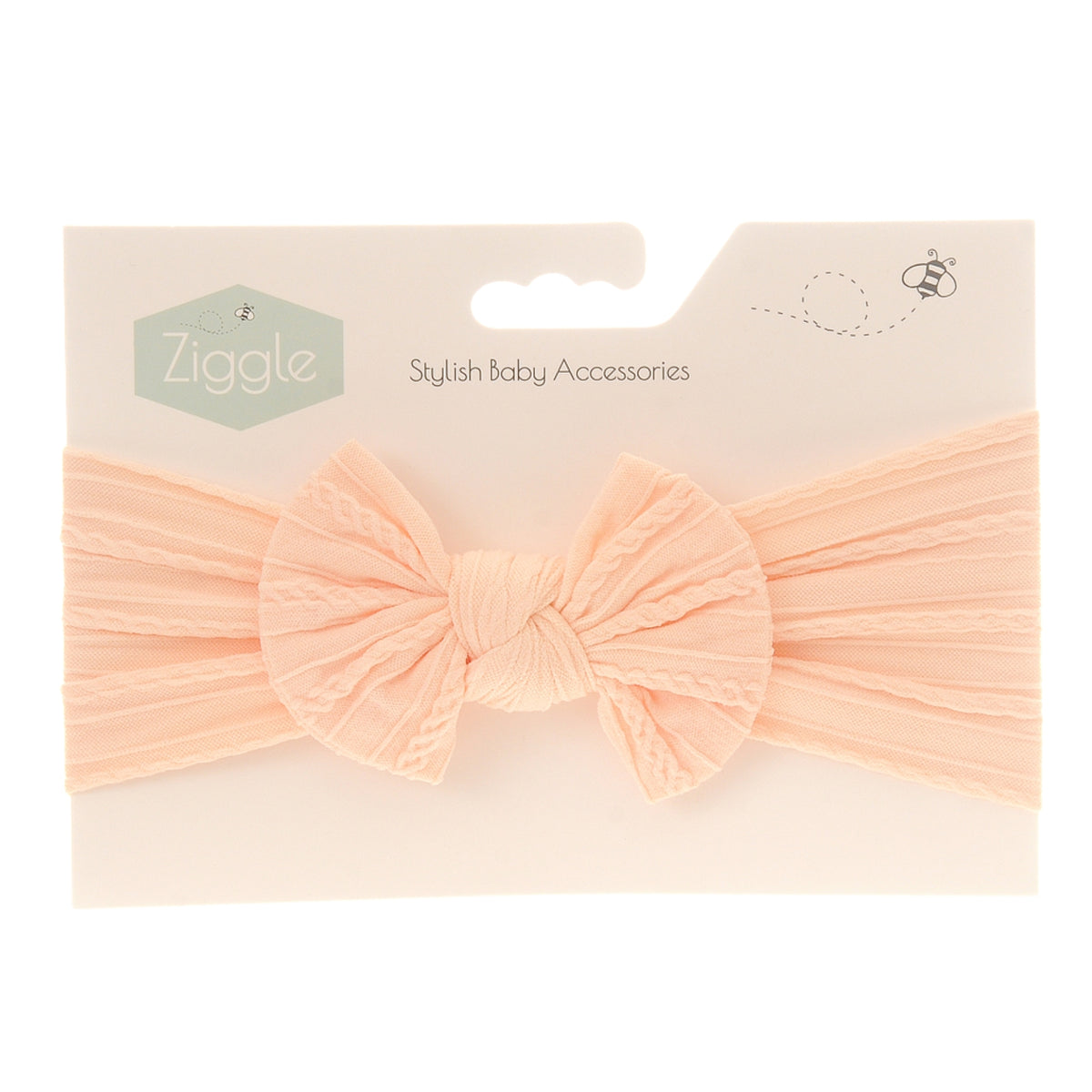 Ziggle Soft Peach Top Bow Turban