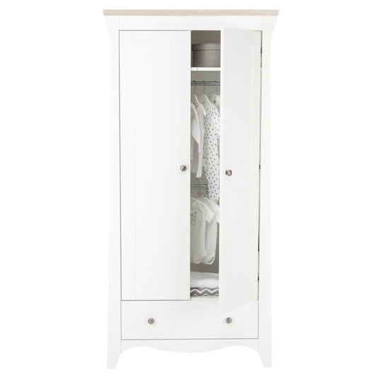 CuddleCo Clara 2 Door Wardrobe WHITE/ASH