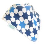 Ziggle Bandana Dribble Bib, Moroccan Blue Stars
