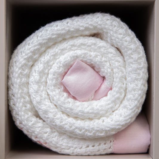 Ziggle Cellular Blanket Pink Trim