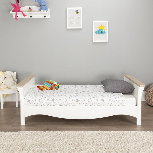 CuddleCo Clara Cotbed & Mattress - White/Ash
