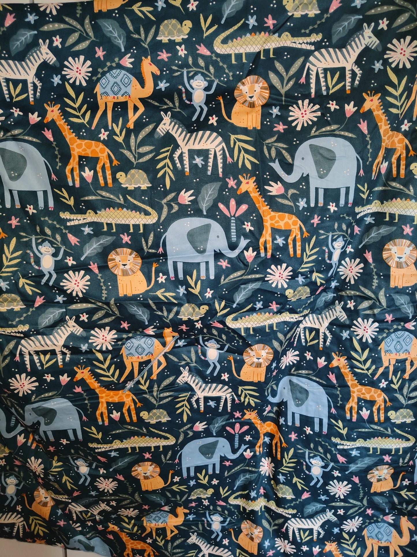 Little Love 3PH Car Seat Blanket, Blue Safari Animals