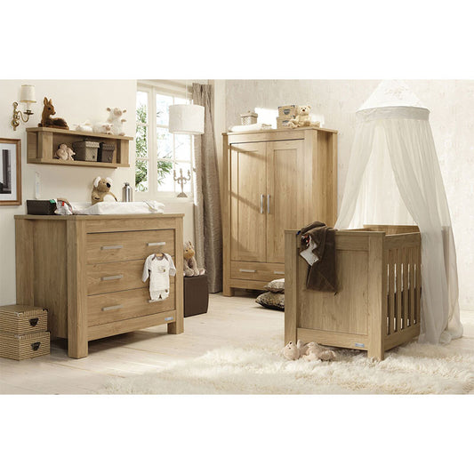 Ex Display Babystyle Bordeaux 3pc Nursery Room Set, Oak