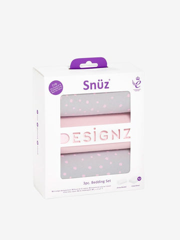 Snuz 3pc Bedding Set PINK SPOT