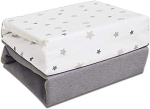 Cuddles Crib Sheets Grey Star