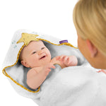 ClevaMama Bamboo XL Apron Bath Towel, White/Honey