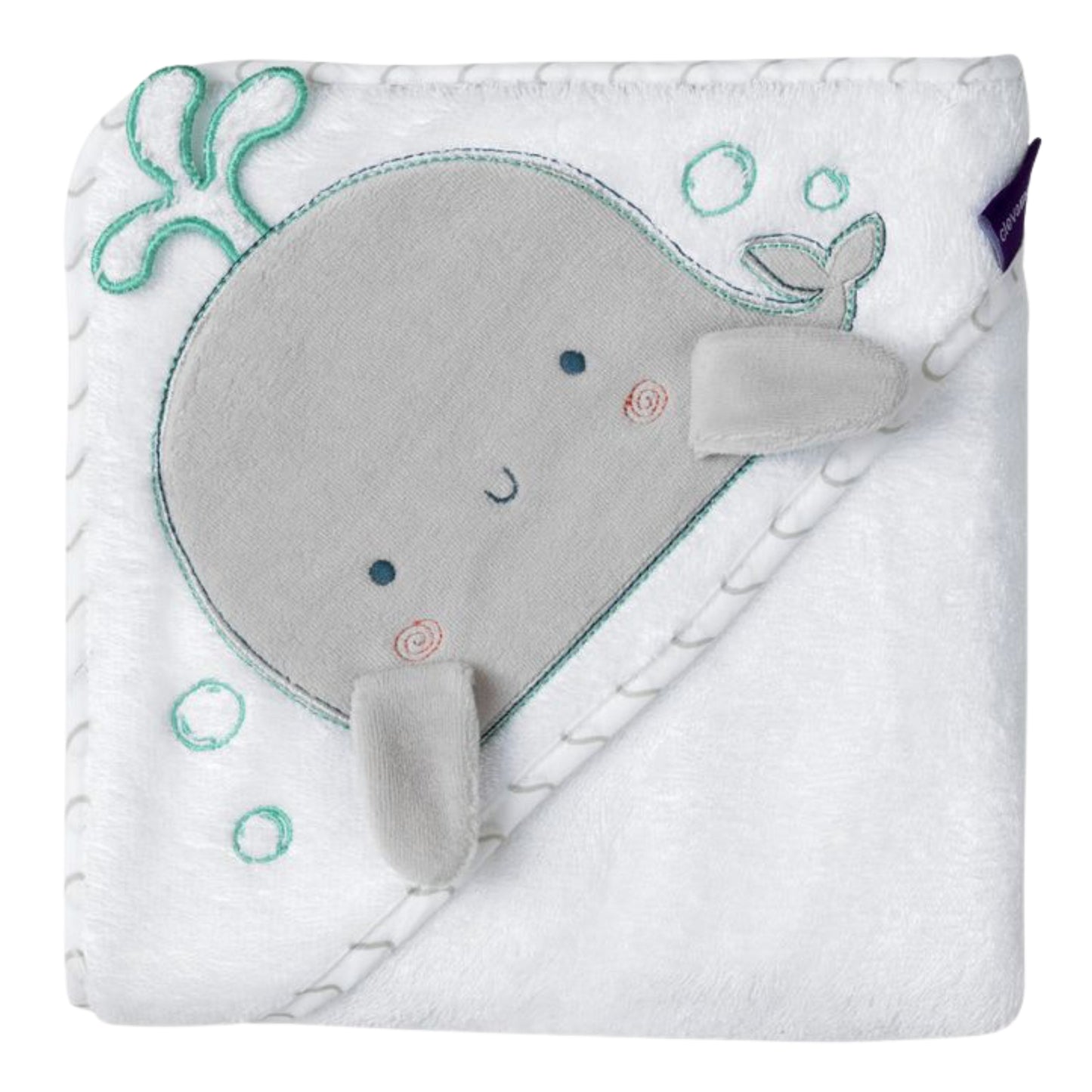 ClevaMama Bamboo XL Apron Bath Towel, White/Grey