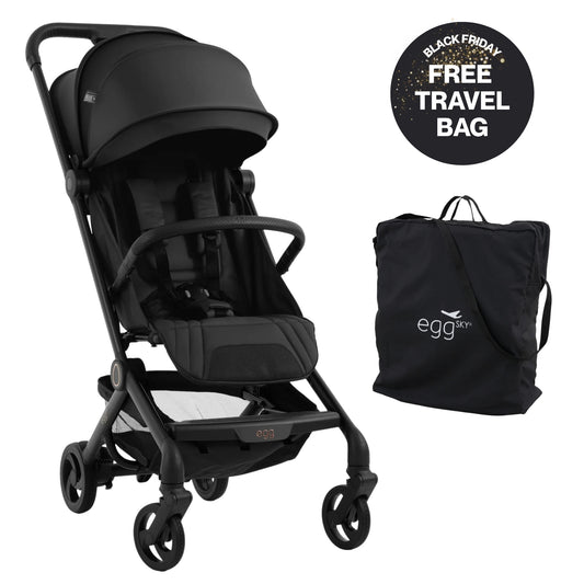 Egg Sky® Stroller + FREE Travel Bag, Black