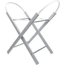 Wooden Moses Basket Stand - Grey