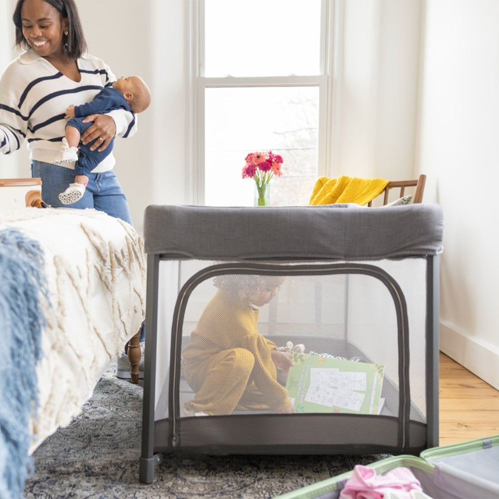 Joie Amigo Click & Fold Travel Cot, Thunder