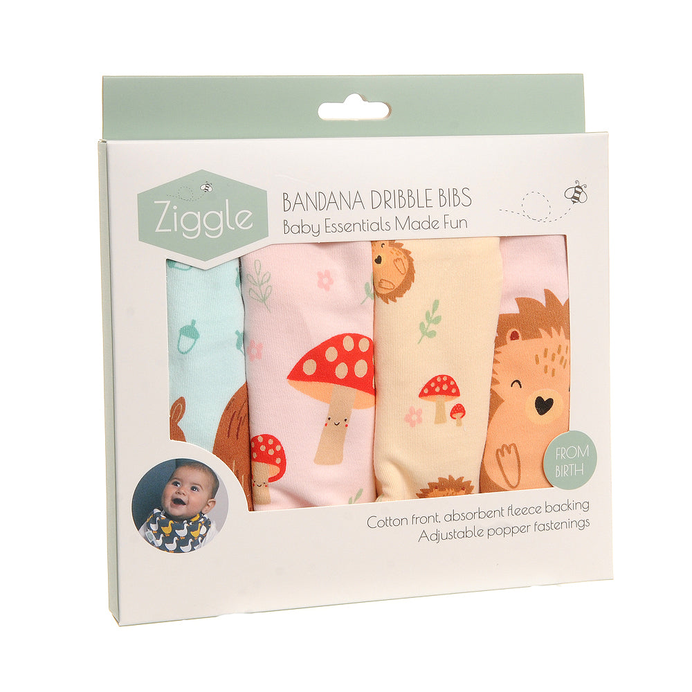 Ziggle 4pc Bandana Dribble Bibs, Woodland