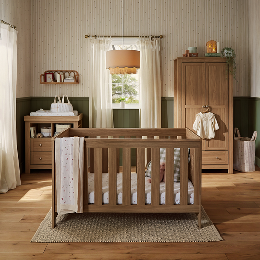 CuddleCo Burford 3 Piece Nursery Furniture Set - Oak