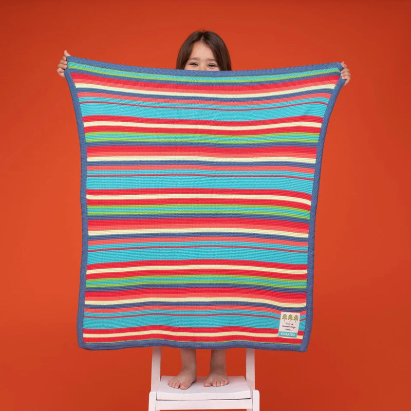 Cosatto Knitted Blanket, Multi Colour Stripe