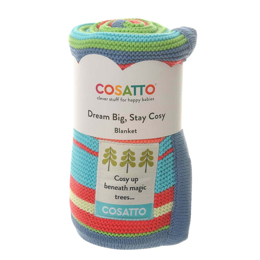 Cosatto Knitted Blanket, Multi Colour Stripe