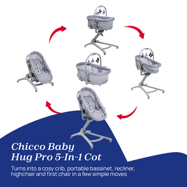 Chicco 5 in 1 Baby Hug Pro Bundle in Grey
