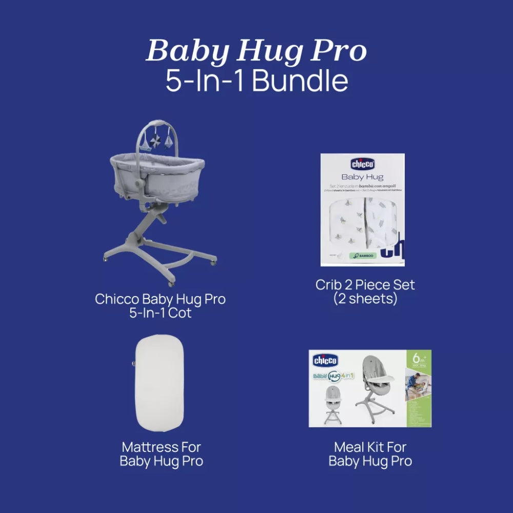 Chicco 5-in-1 Baby Hug Pro Bundle, Grey