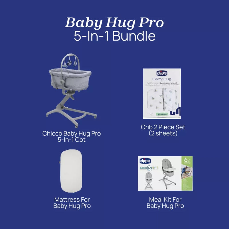 Chicco 5-in-1 Baby Hug Pro Bundle, Grey