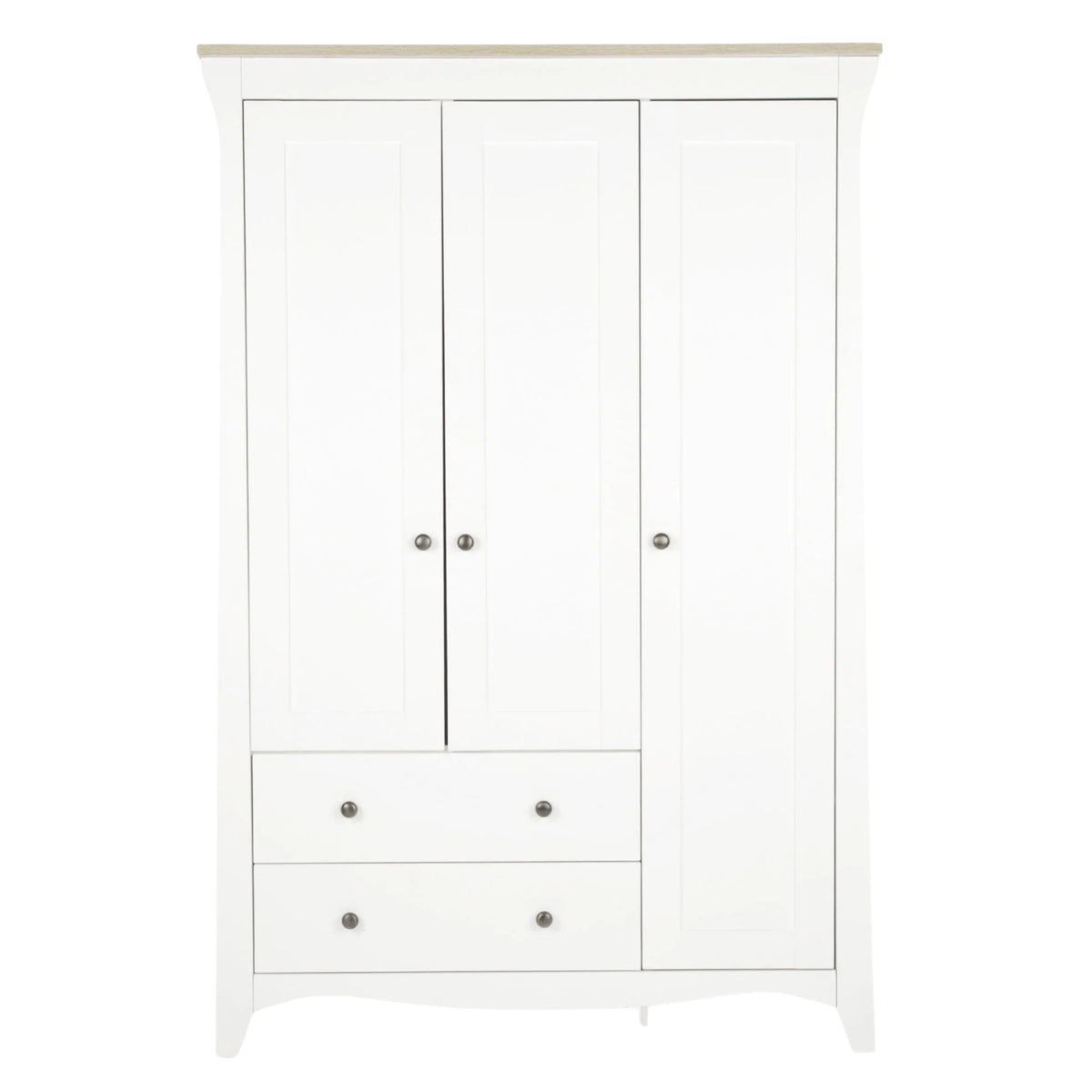CuddleCo Clara Luxe Triple Wardrobe, White/Ash